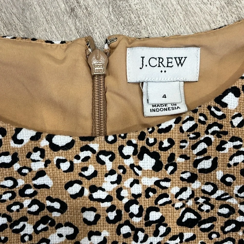 Like-New J. Crew classy cotton animal print dress woman’s 4